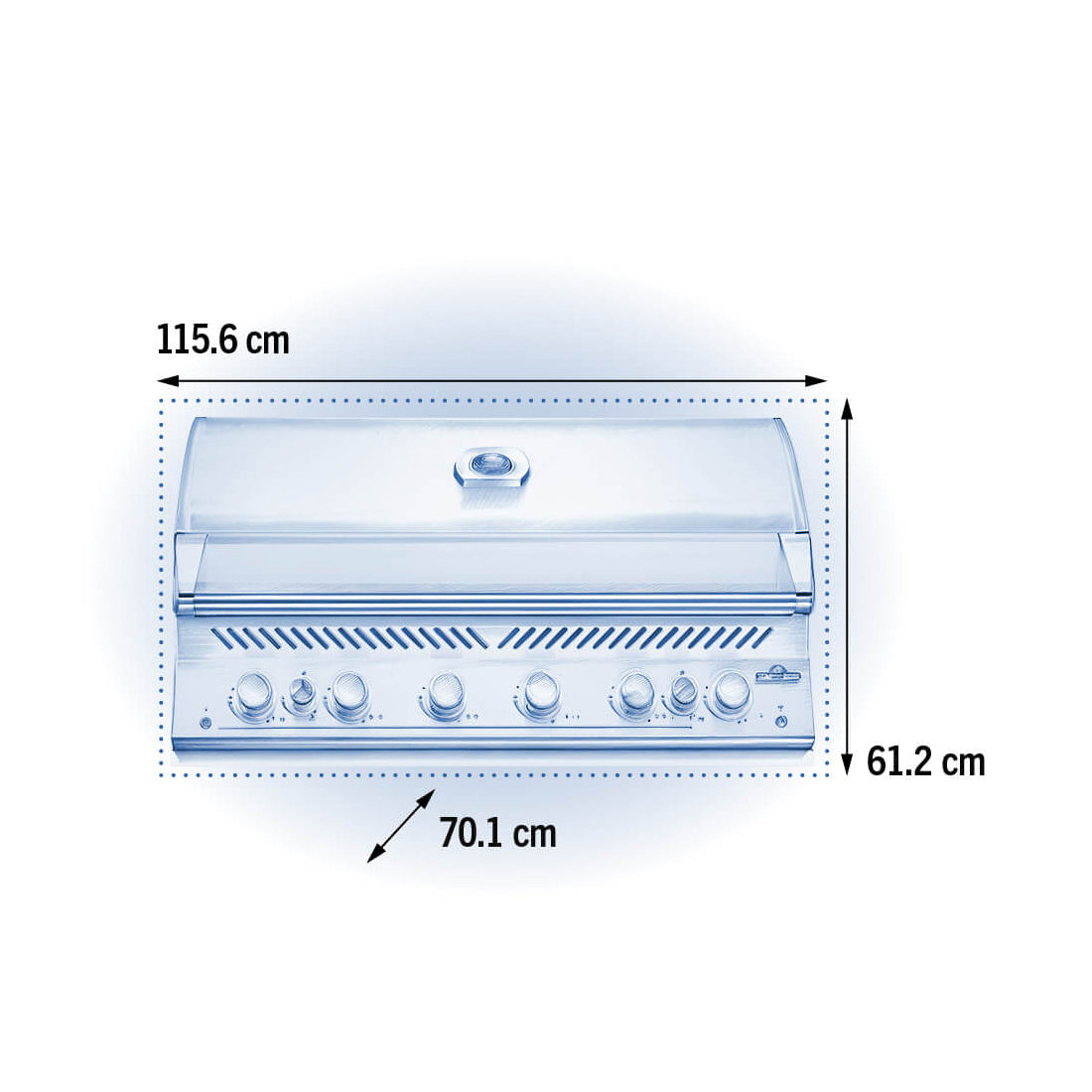 Napoleon Built in 700 Series LPG 44" with Rear Burner + Lights - BIG44RBIPSS-1-AU