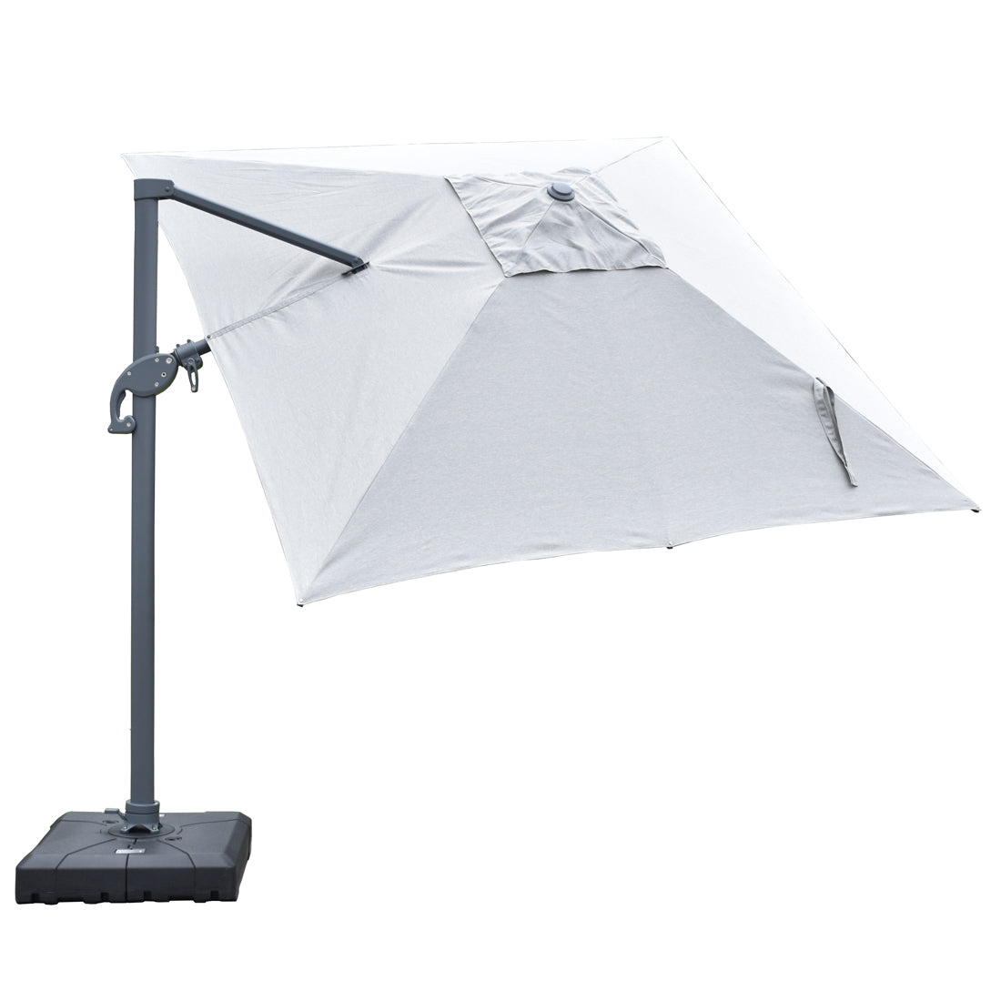 Amalfi 3x3m Cantilever Umbrella with Water Base - Light Grey