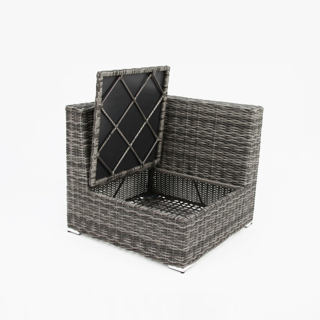 Amani Storage Corner Chair - Grey Storm