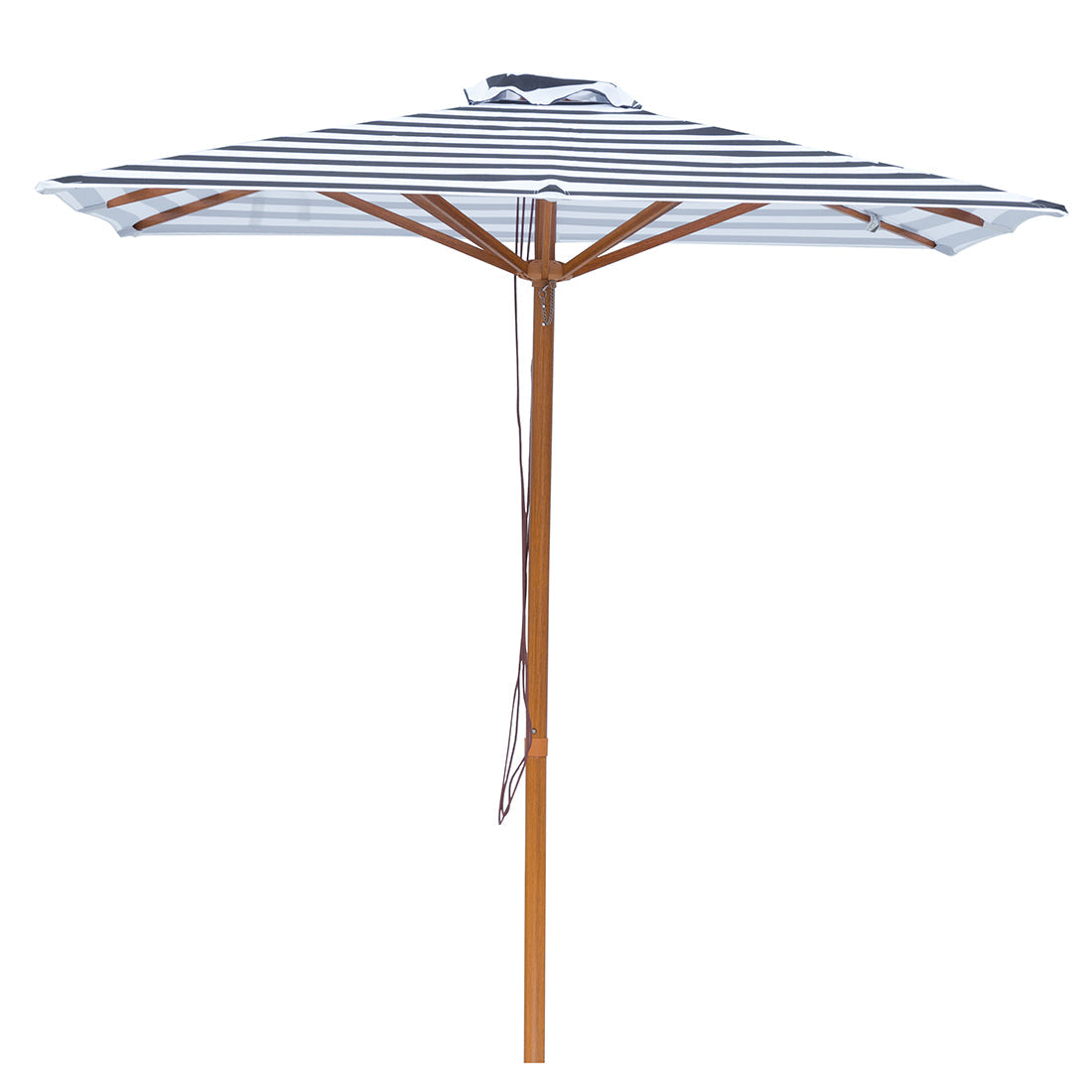 Billy Fresh 2m Timber-Look Aluminium Aruba Umbrella - Black