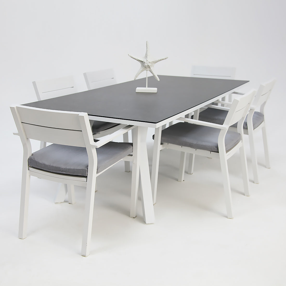 Athena Dallas 7pc Dining Setting - White