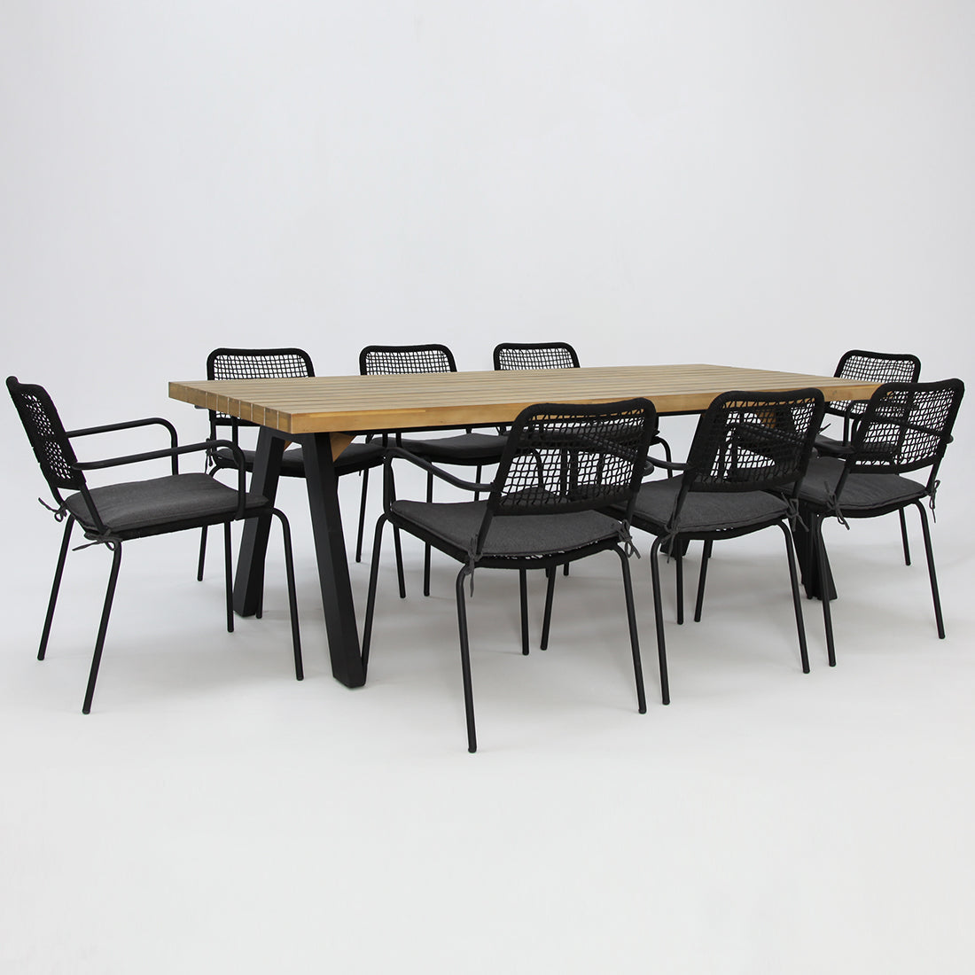 Bosco Bahamas 9pc Dining Setting - Black