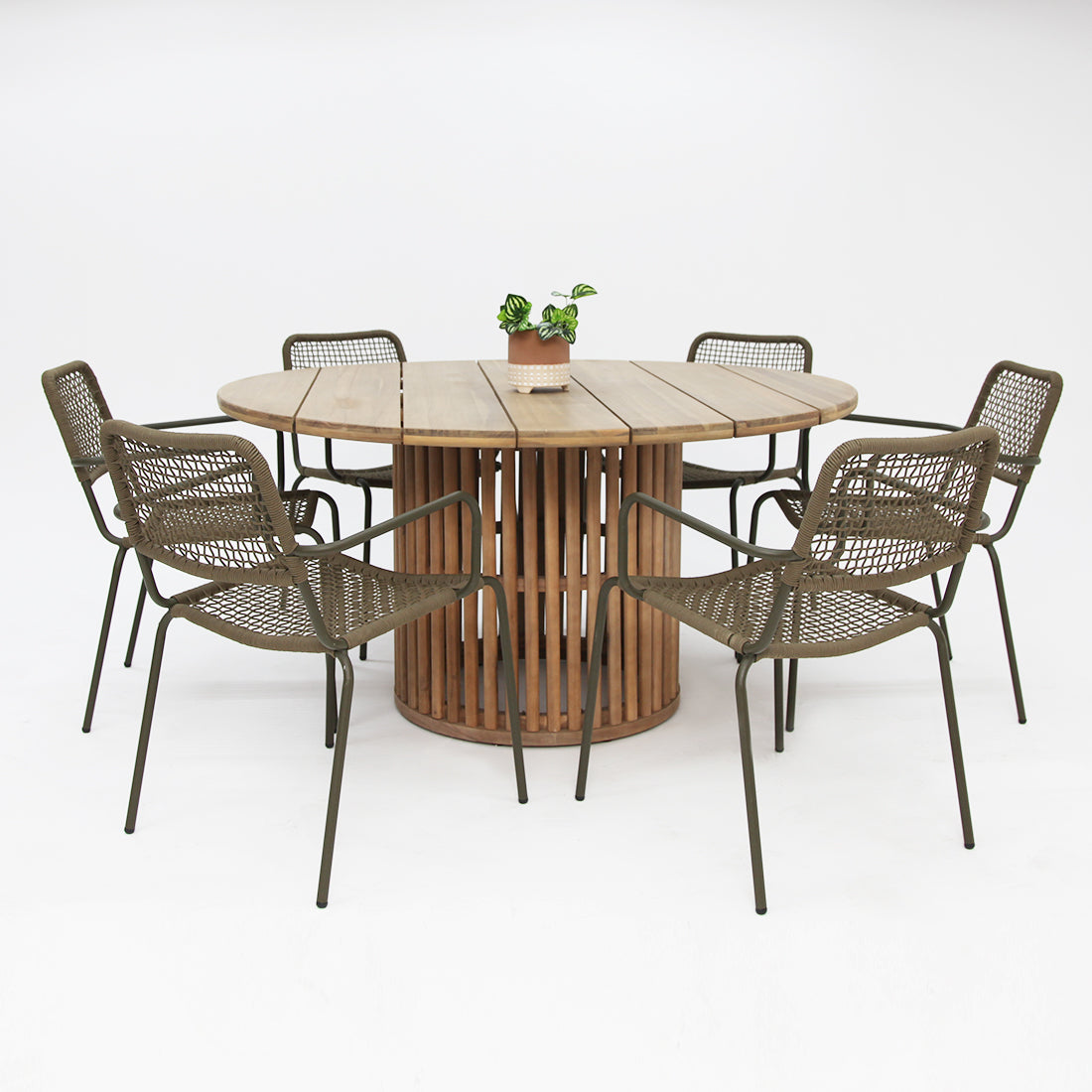 Carella Bahamas 7pc Dining Setting - Olive
