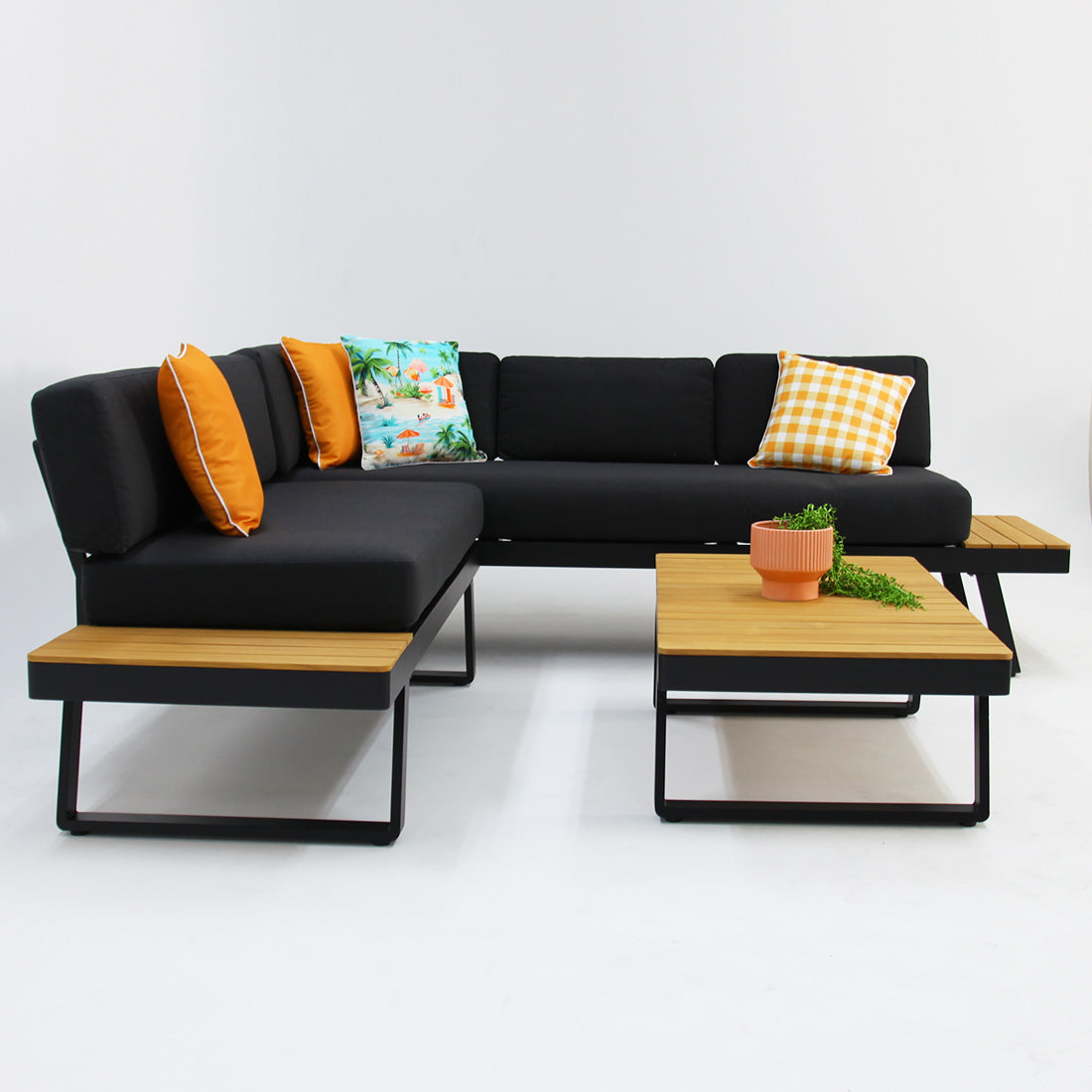 Charlton Corner Lounge Setting - Black