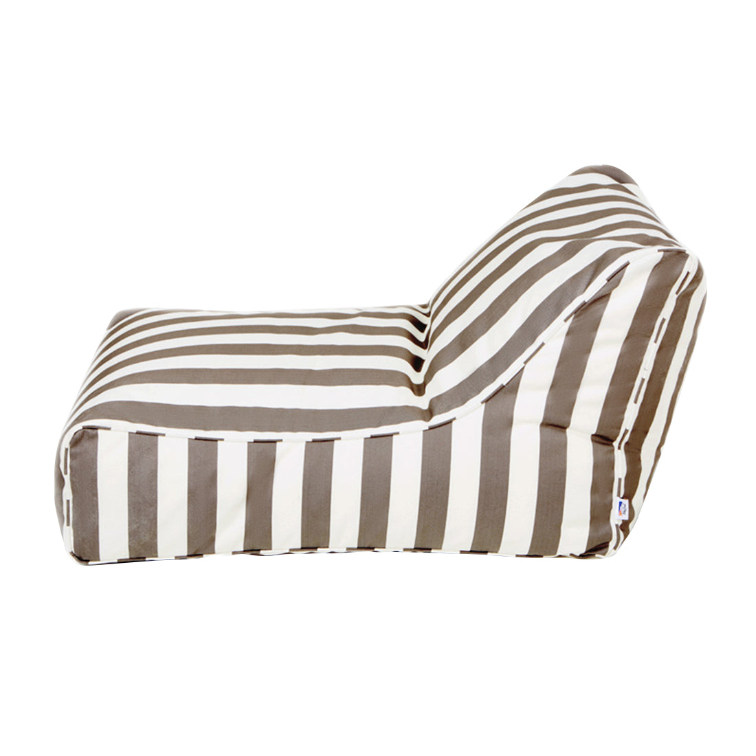 Chill Out Taupe + White Stripe Outdoor Beanbag
