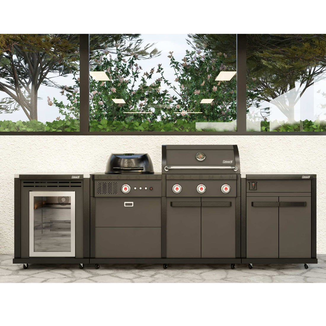 Coleman Revolution Dual Fuel with Sink and Fridge Modules - Charcoal Glimmer
