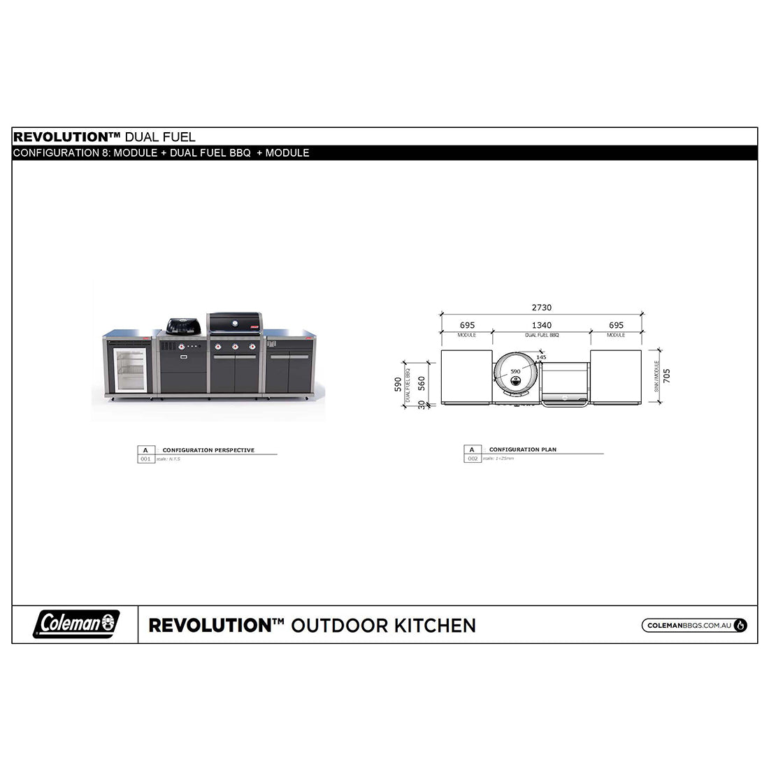 Coleman Revolution Dual Fuel with Fridge Module - Shadow Gloss