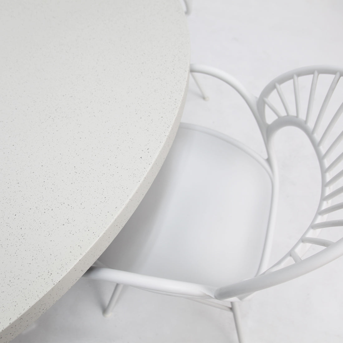 Drift Fantail Round 7pc Terrazzo Dining Setting