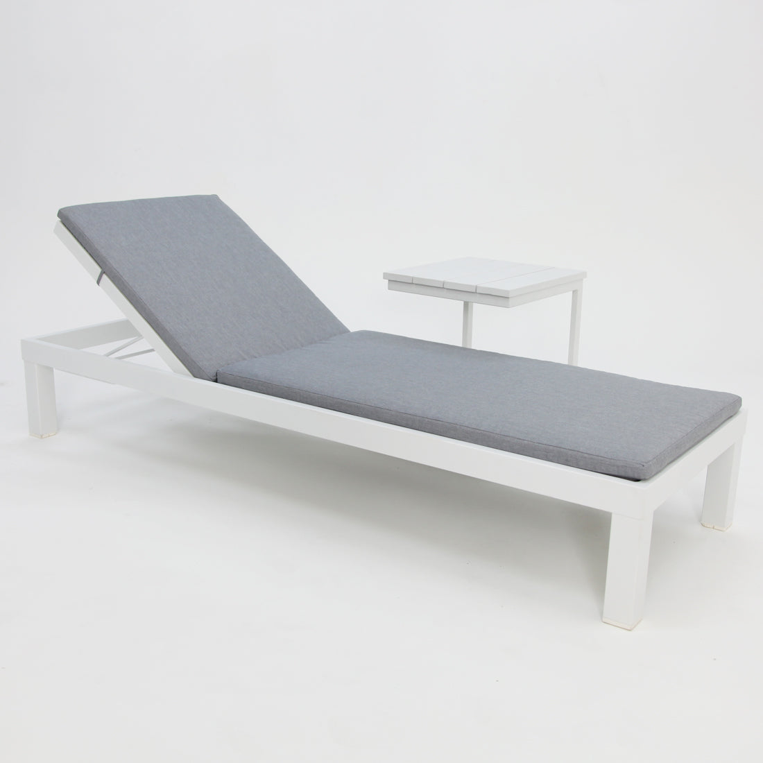 Elba 2pc Sunlounge and Table Setting - White