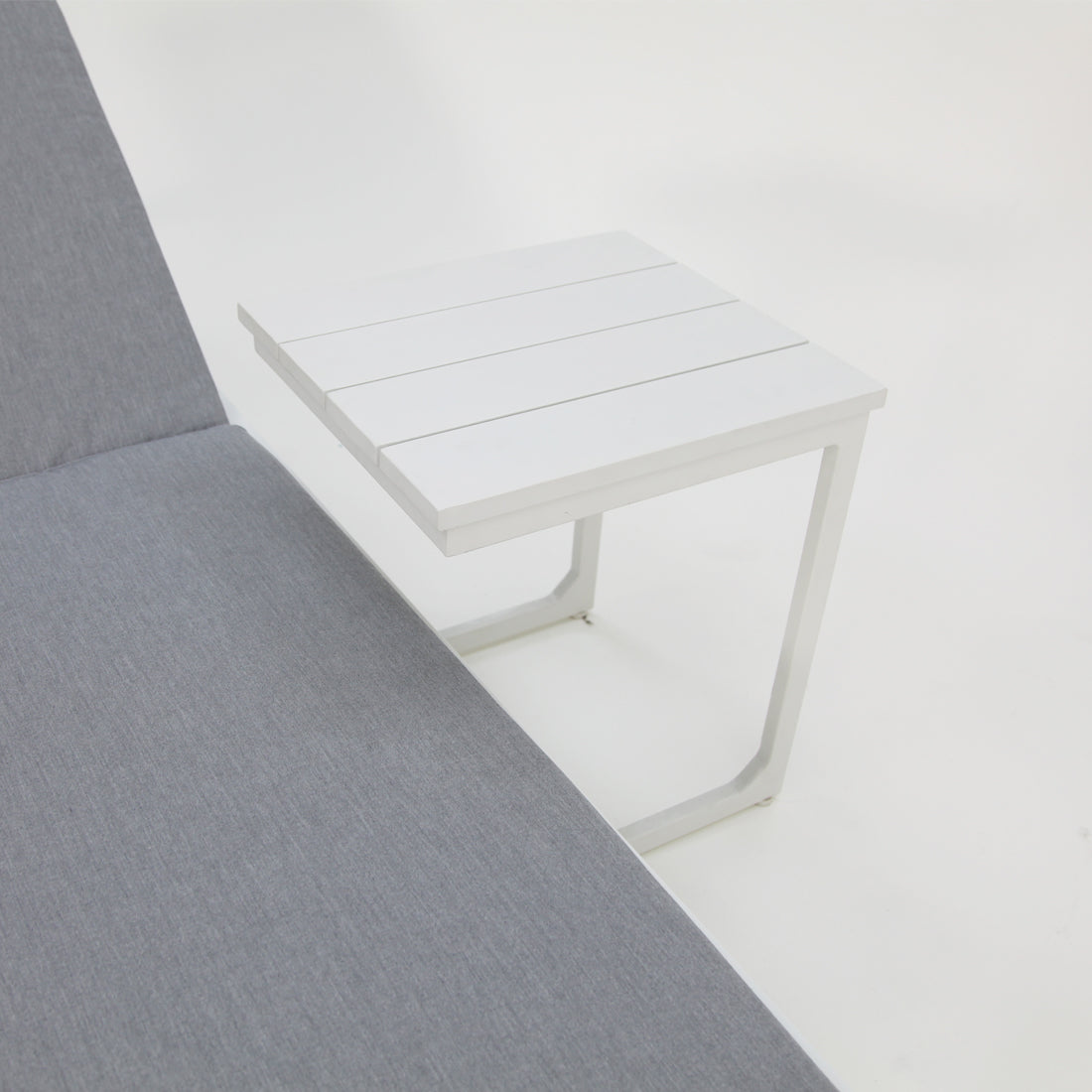 Elba 2pc Sunlounge and Table Setting - White