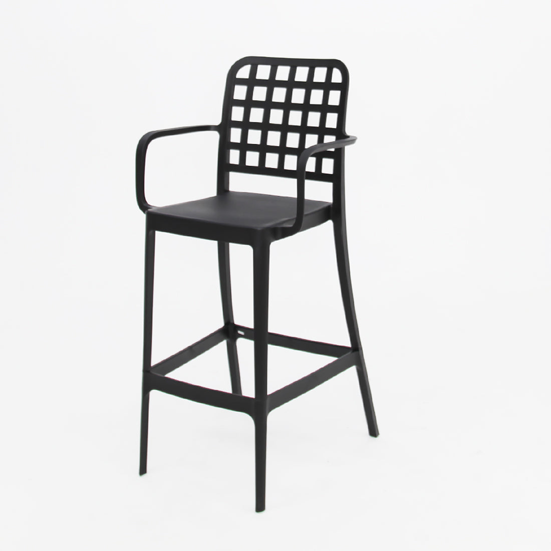 Frankie Resin Barstool with Arms - Black