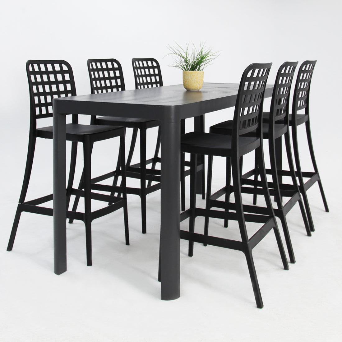 Frankie Remix 7pc Bar Set Armless - Black