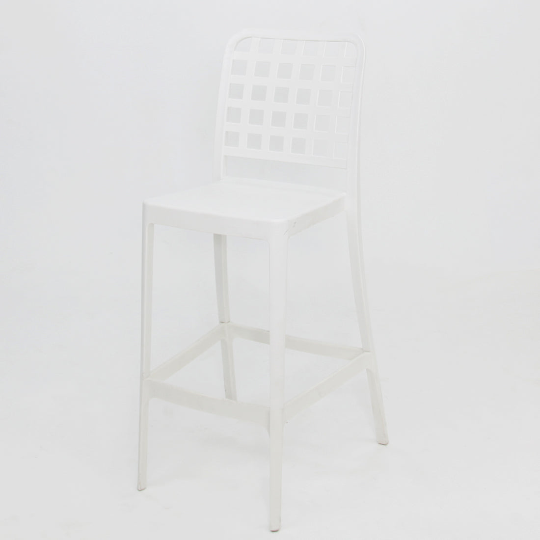 Frankie Resin Armless Barstool - White