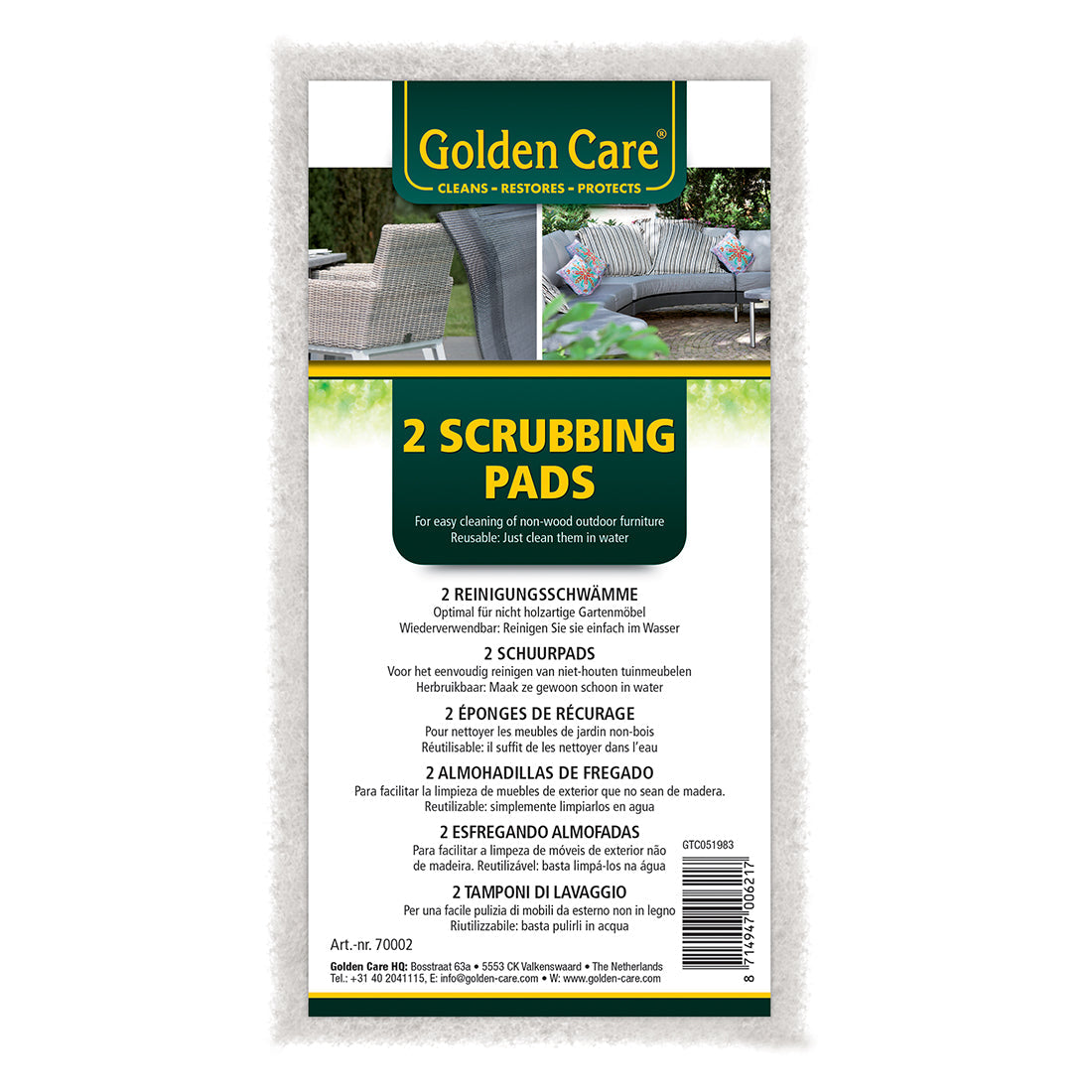 Golden Care Scrubbing Pad - White