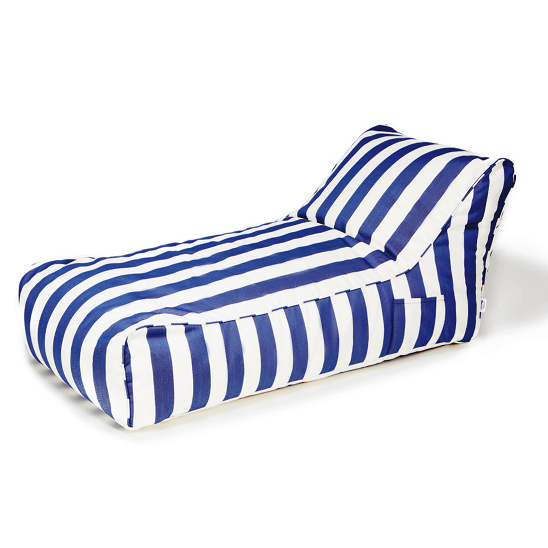 Laid Back Blue + White Outdoor Beanbag