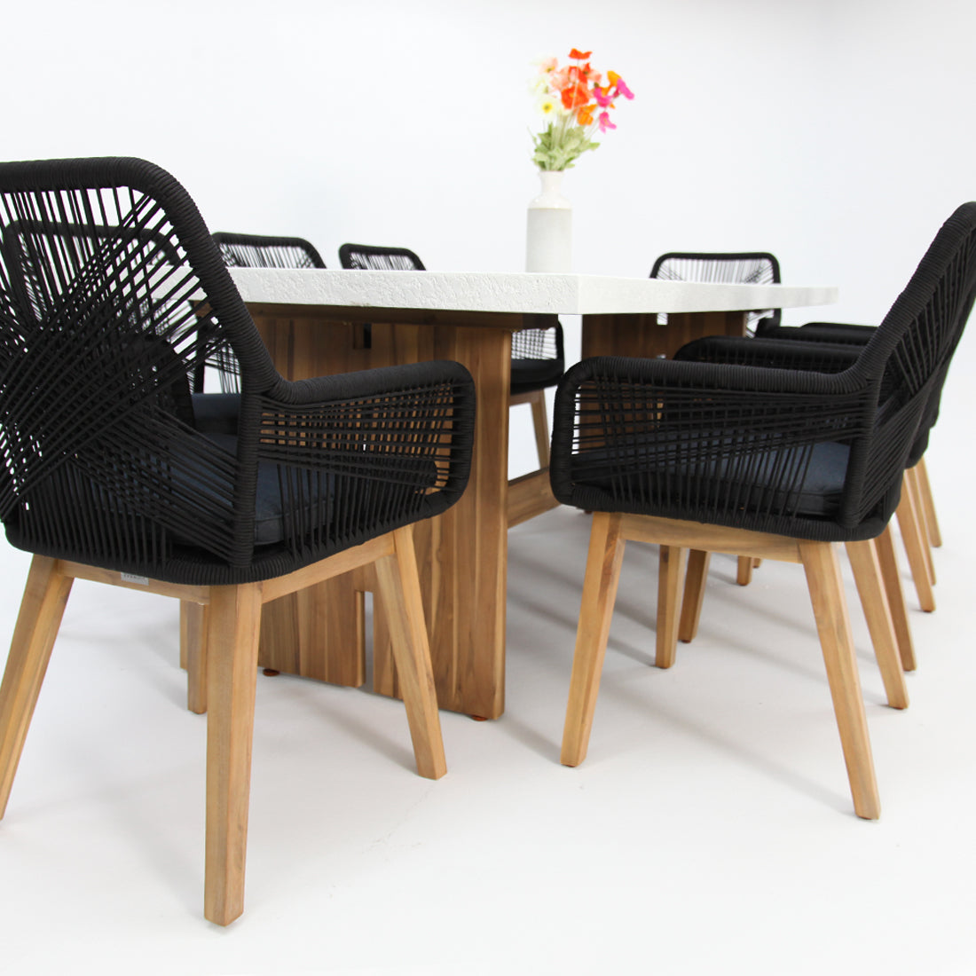 Montecito Albenga 9pc Dining Setting - Black