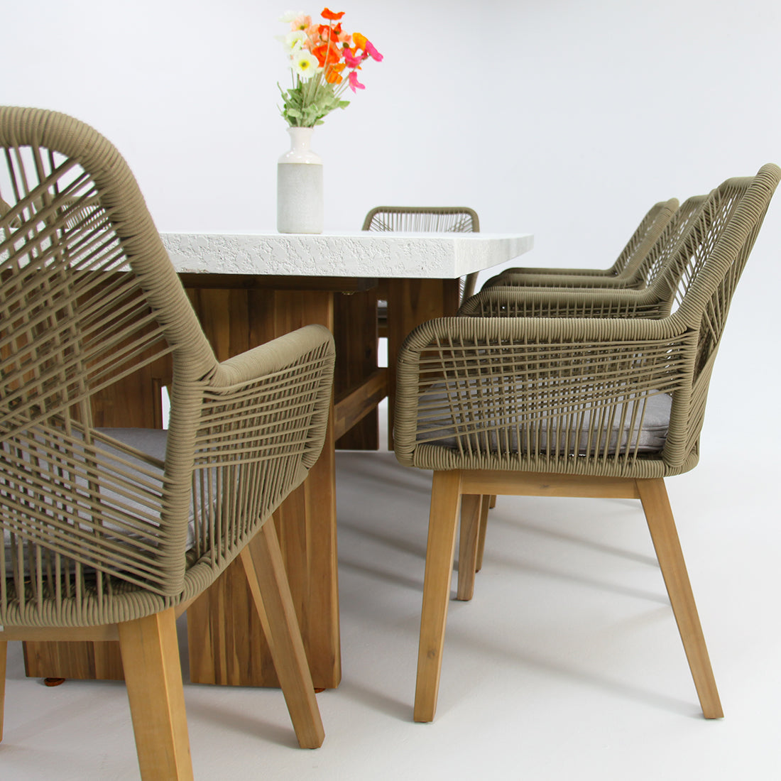 Montecito Albenga 9pc Dining Setting - Taupe
