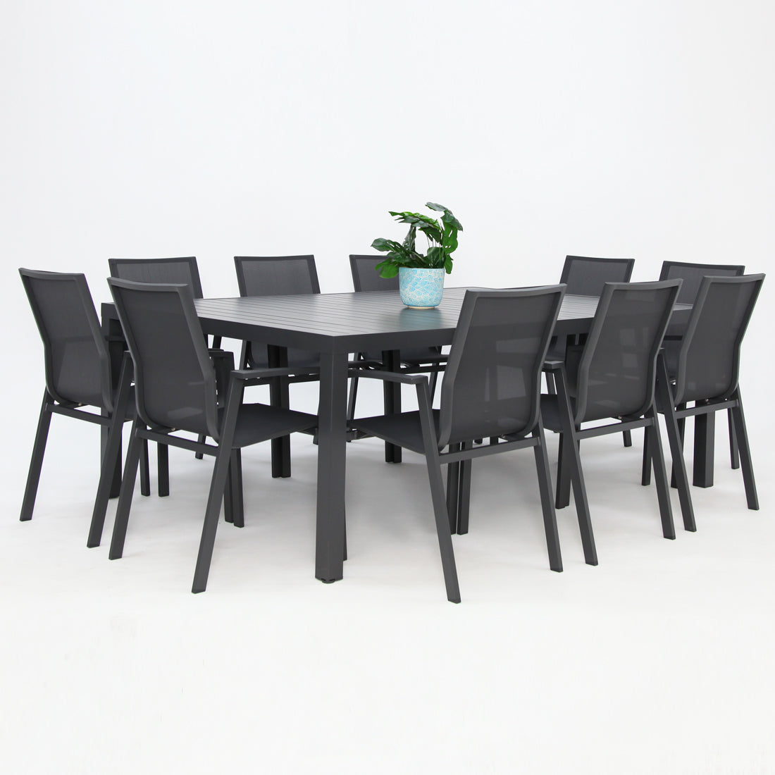 Queensville 11pc Deluxe Dining Setting - Gunmetal