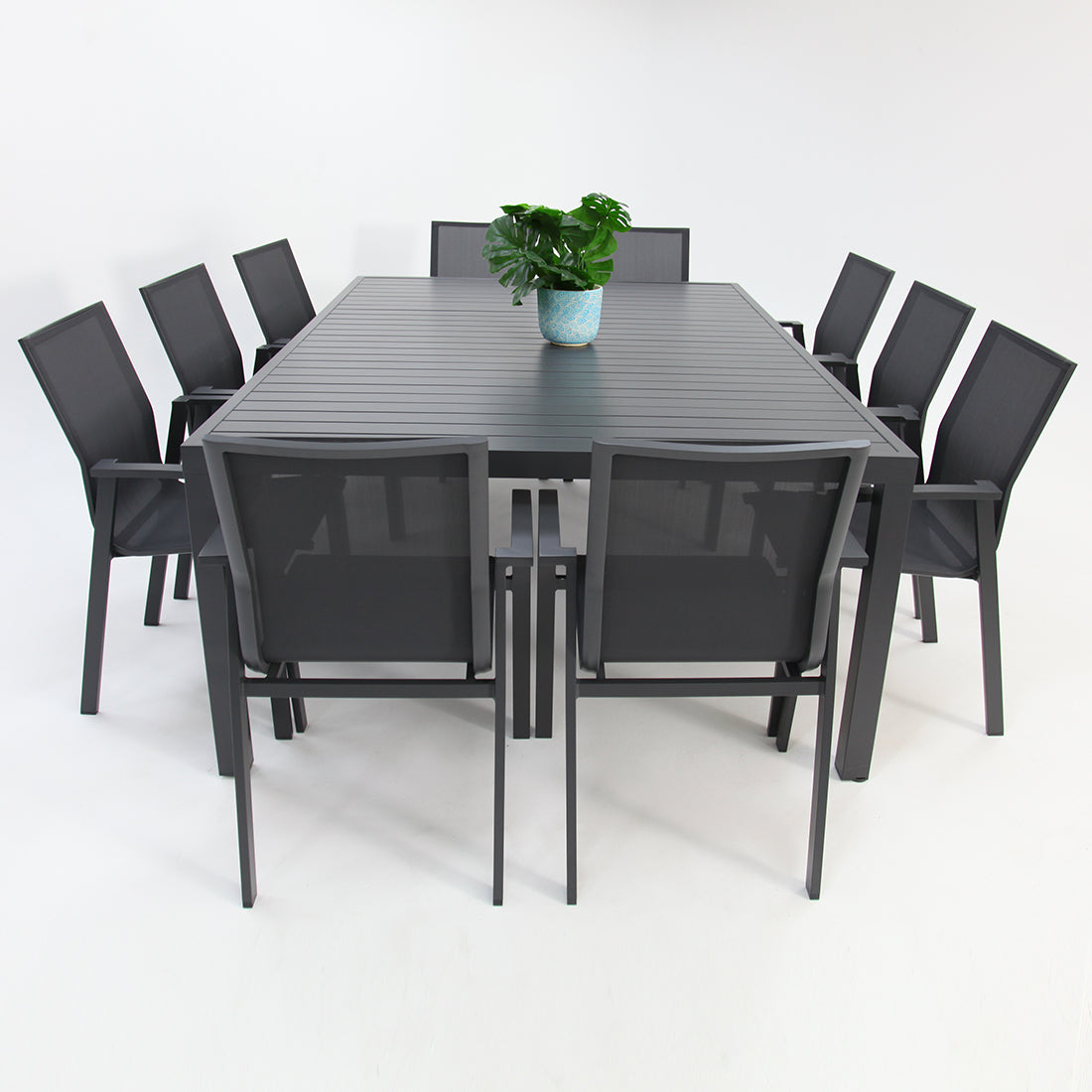 Queensville 11pc Deluxe Dining Setting - Gunmetal
