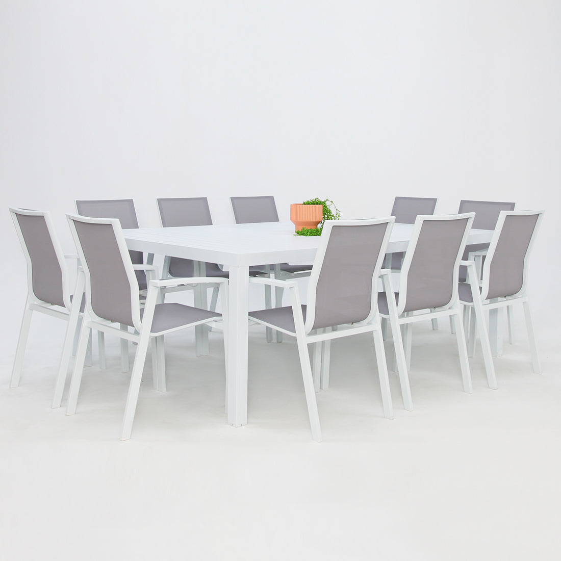 Queensville 11pc Deluxe Dining Setting - White