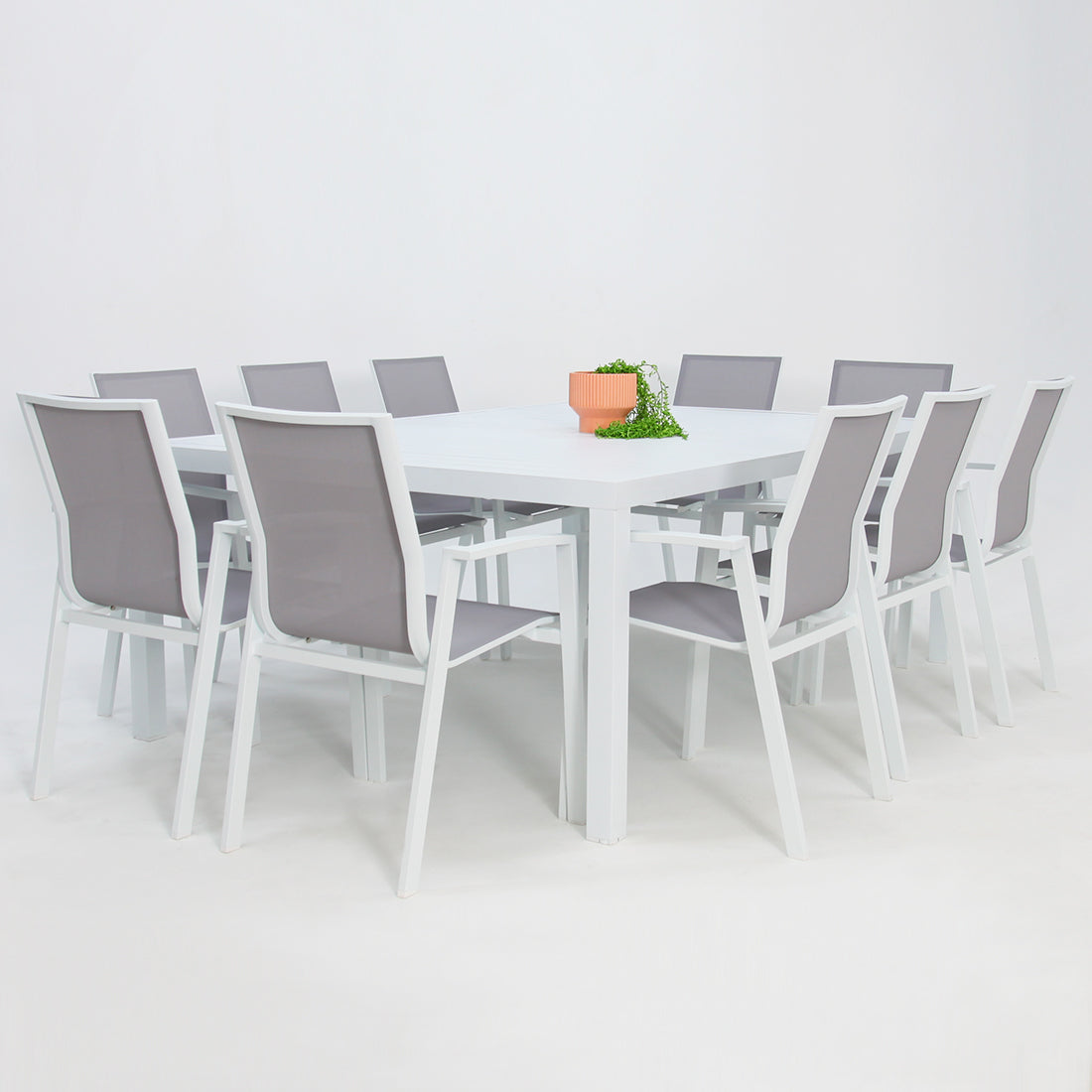 Queensville 11pc Deluxe Dining Setting - White