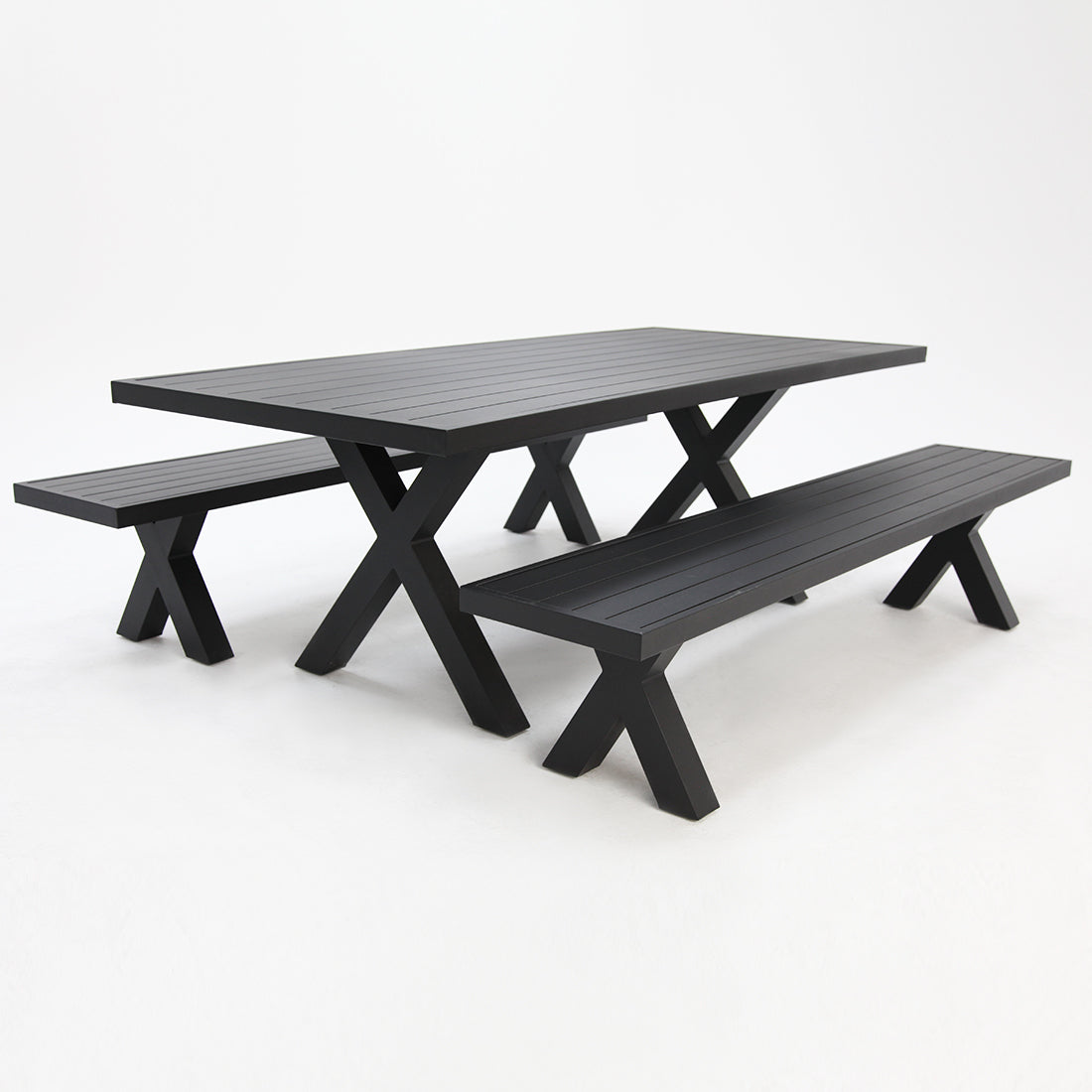 Ravenne 3pc Table and Bench Dining Setting - Black
