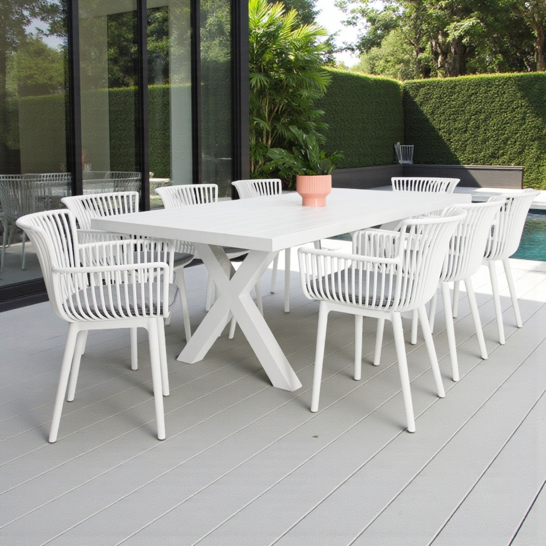 Ravenne Canela 9pc Dining Setting - White