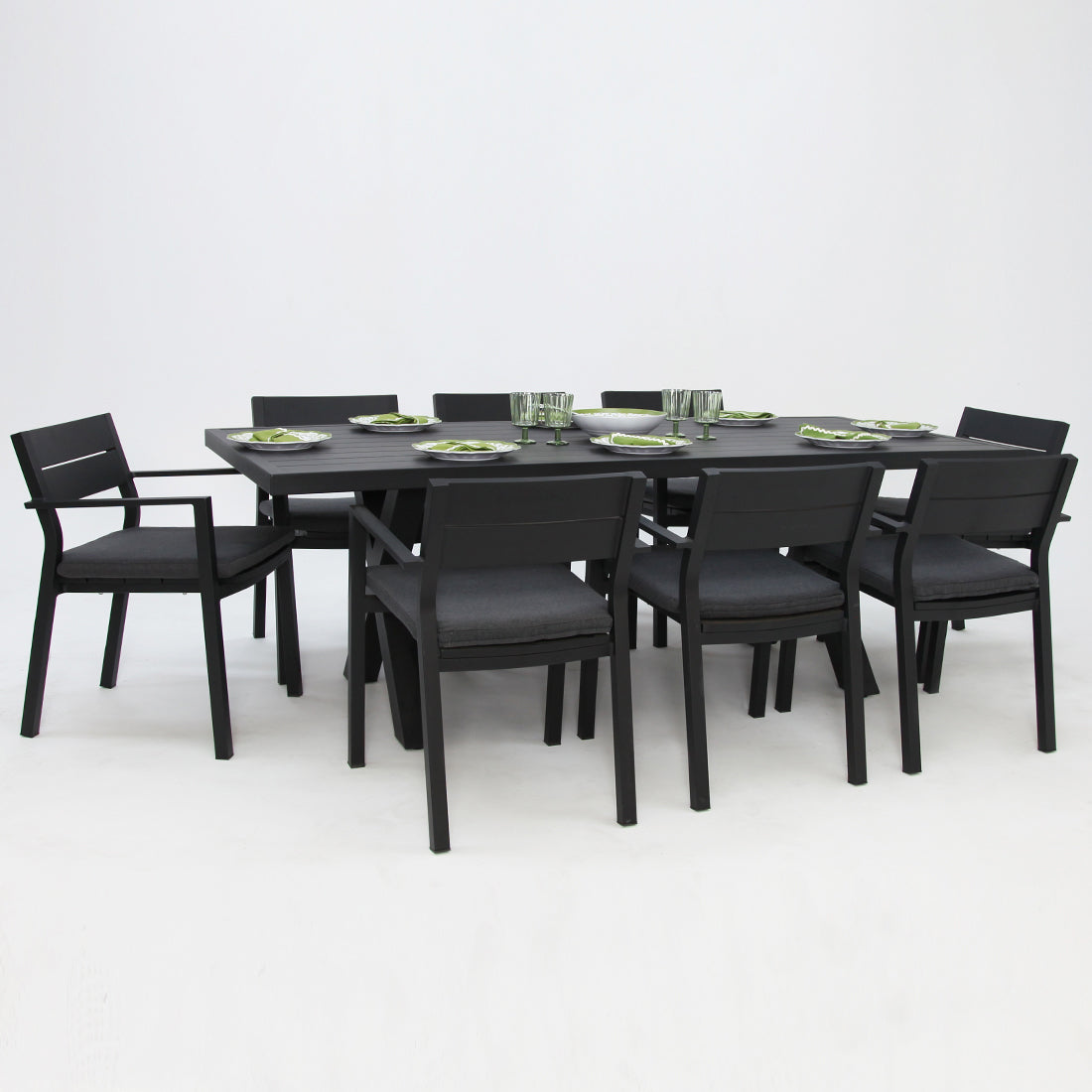 Ravenne Dallas 9pc Dining Setting - Black