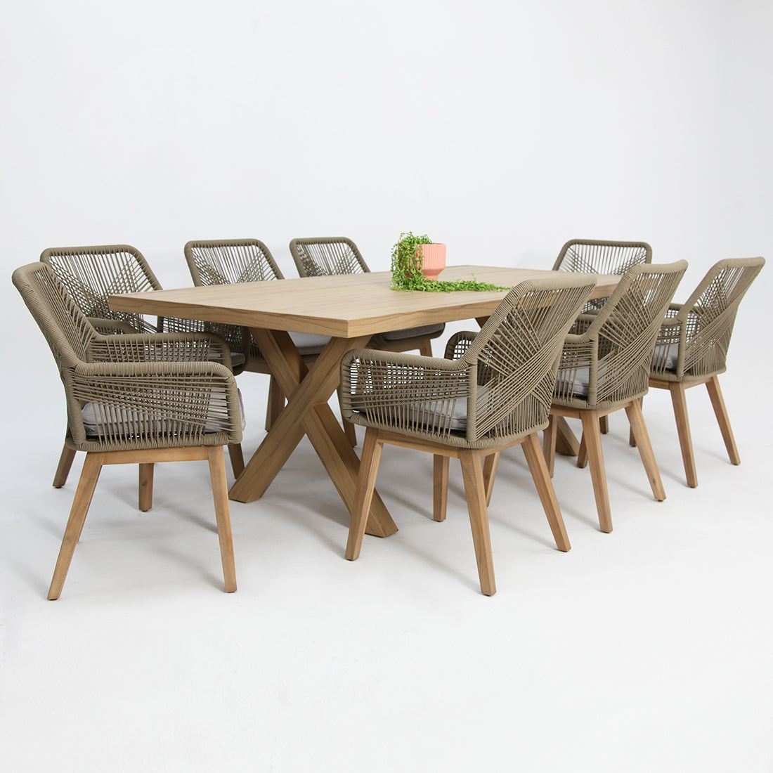 Ravenne Albenga 9pc Dining Setting - Taupe