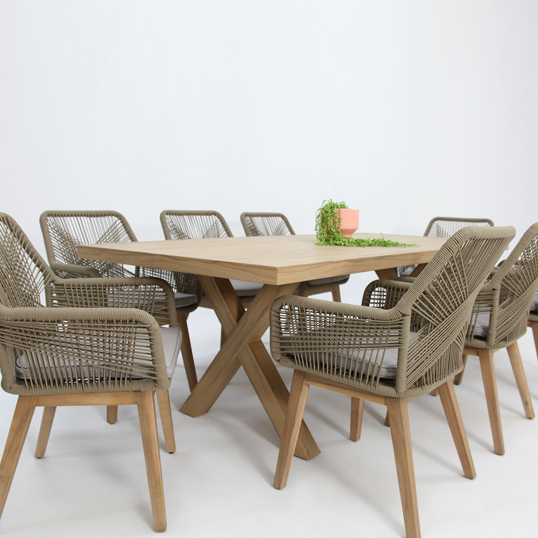 Ravenne Albenga 9pc Dining Setting - Taupe