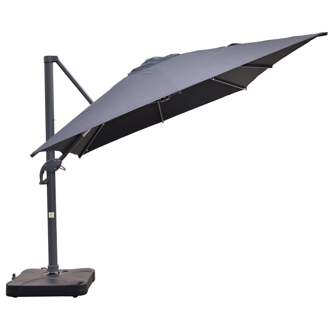 Santa Fe 3x4m Cantilever Umbrella with Water Base - Dark Grey