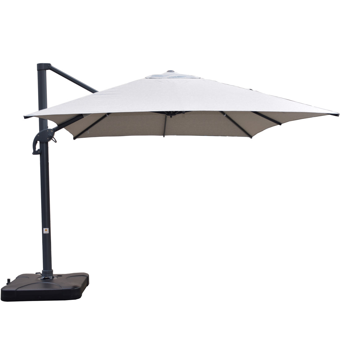 Santa Fe 3x4m Cantilever Umbrella with Water Base - Light Grey