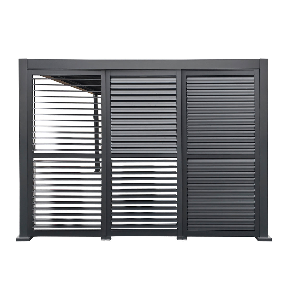 Slatted Privacy Screen For Basic Pergola Grey