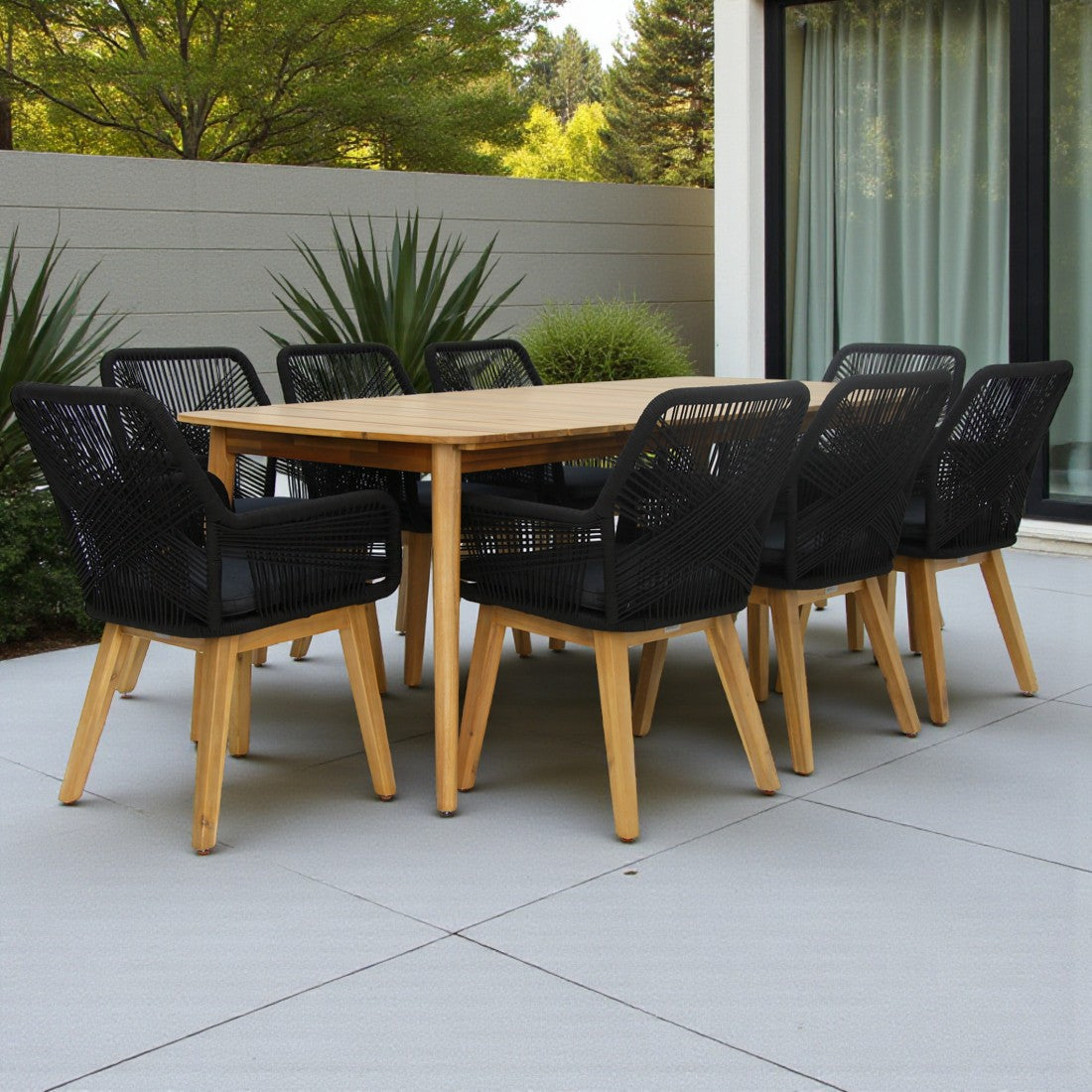 Versailles Albenga 9pc Dining Setting - Black