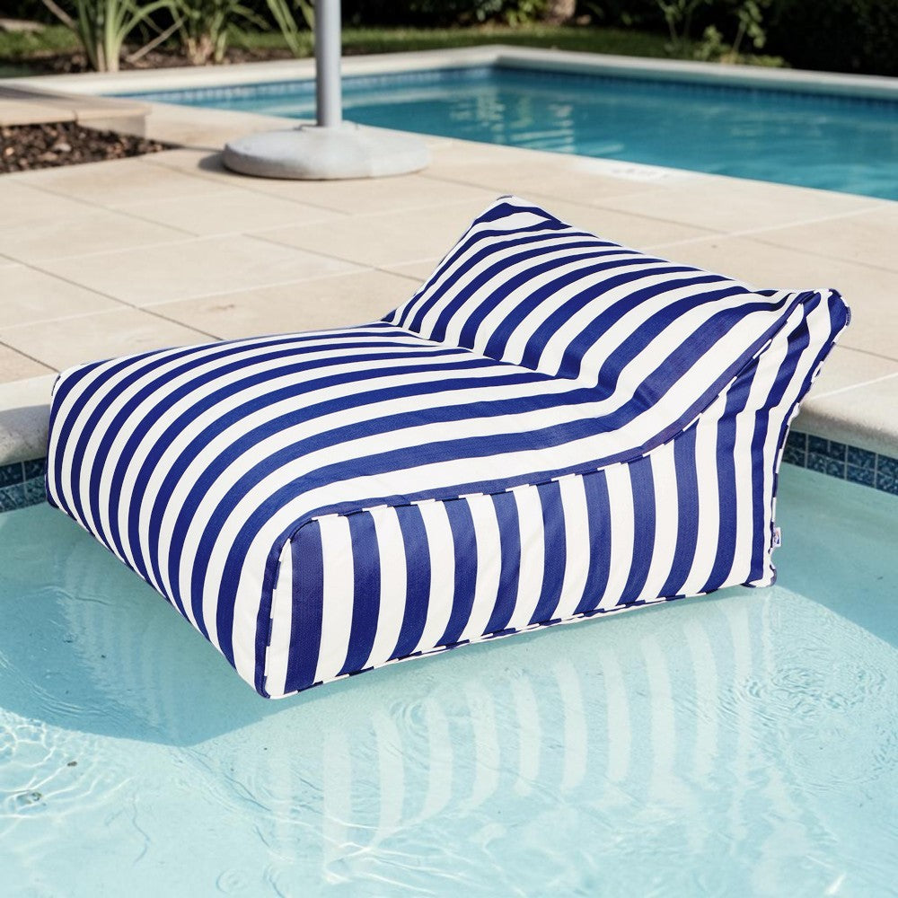 Drift Away Floating Beanbag - Navy and White Stripe