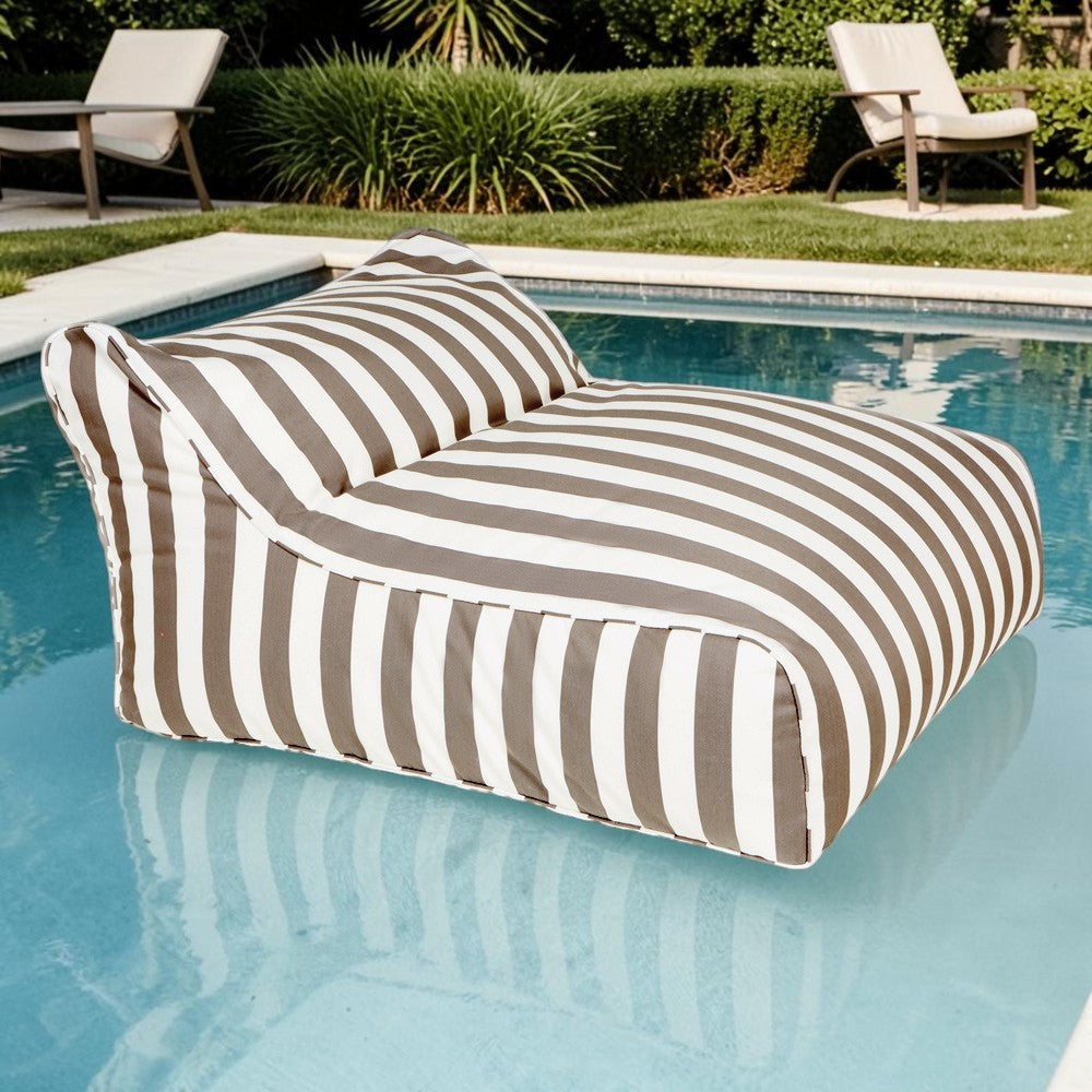 Drift Away Floating Beanbag - Taupe and White Stripe
