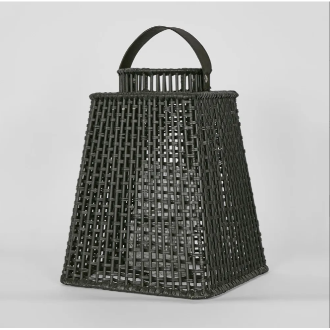 Eden Rattan Lantern Square Black