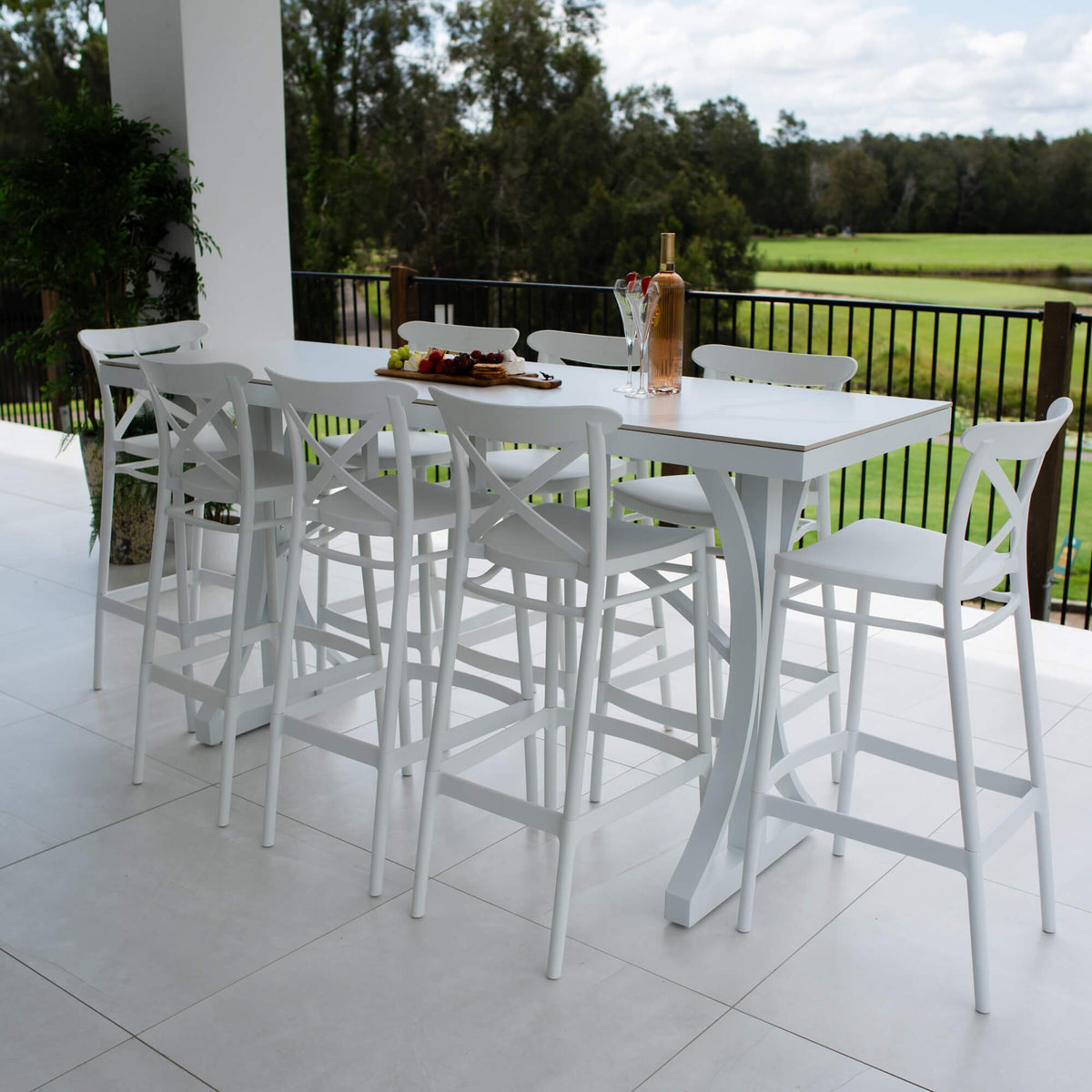 Portsea 75 Malibu - 9pce (200x65) - Outdoor Bar Set
