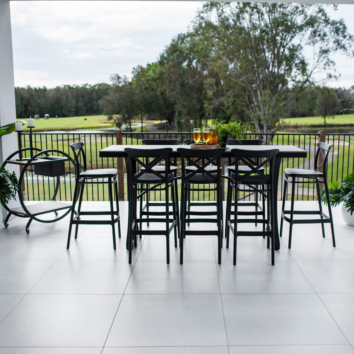 Portsea 75 Malibu - 9pce (200x65) - Outdoor Bar Set