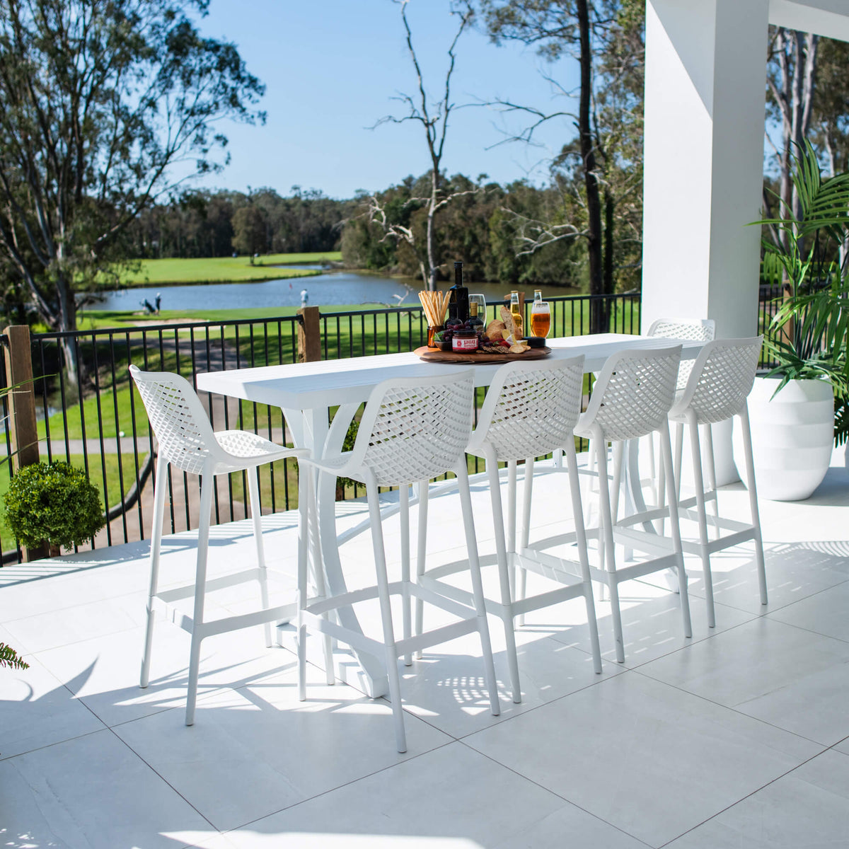 Roma 75 Bergen - 7pce (200x65) - Outdoor Bar Set