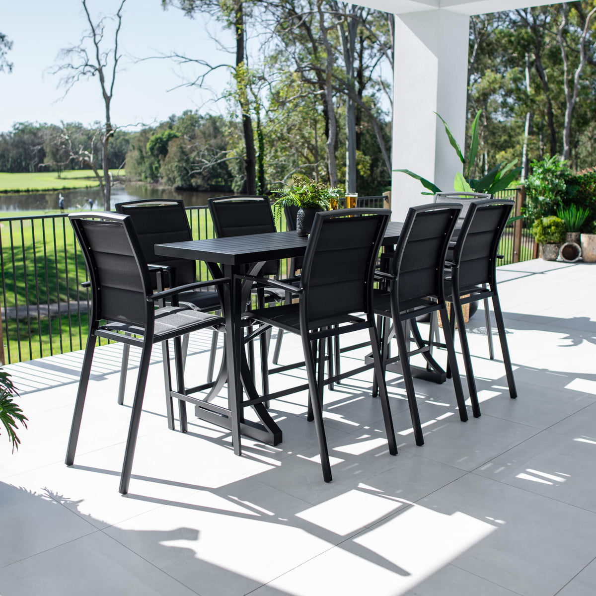 Shelby Bergen - 9pce (200x65) - Outdoor Bar Set