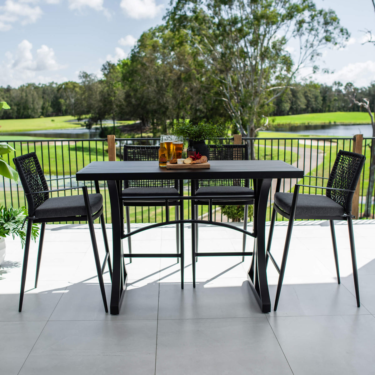Vienna Rope Bergen - 5pce (150x65) - Outdoor Bar Set