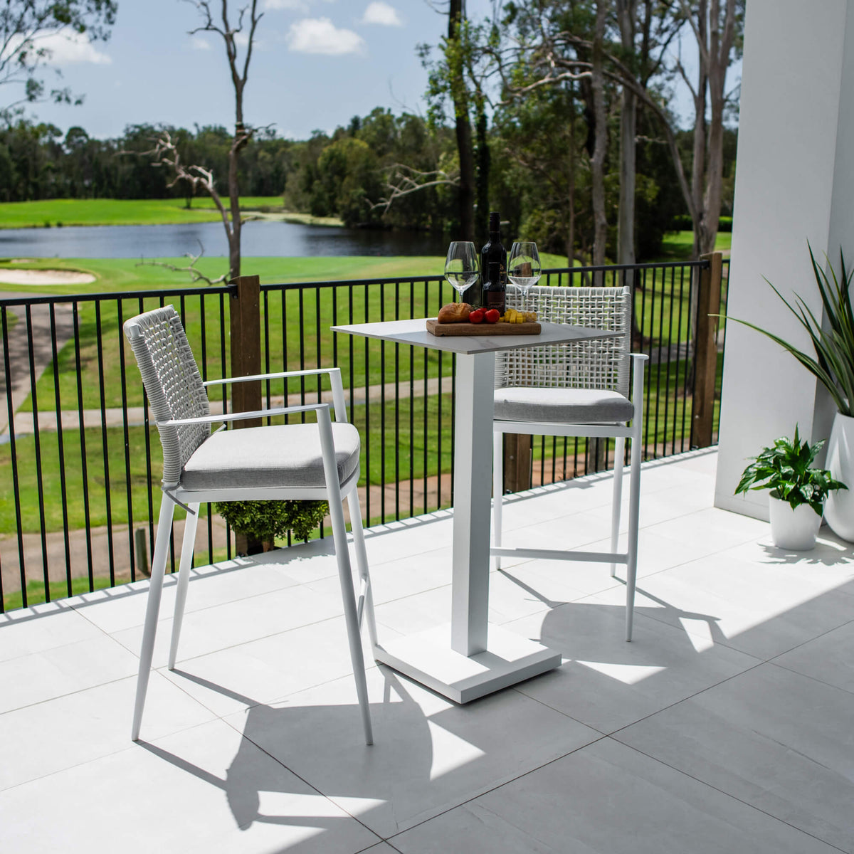 Vienna Rope Lennox - 3pce (60x60) - Outdoor Bar Set