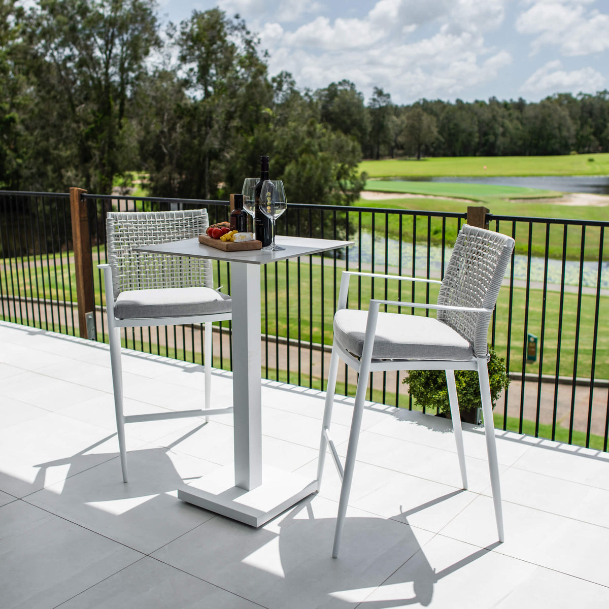 Vienna Rope Lennox - 3pce (60x60) - Outdoor Bar Set