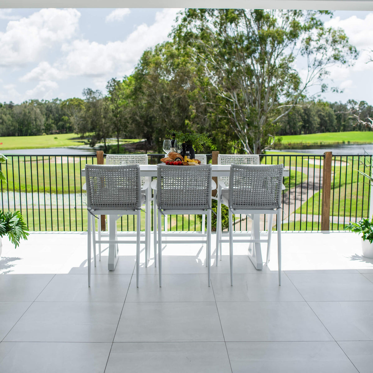 Vienna Rope Malibu - 7pce (200x65) - Outdoor Bar Set
