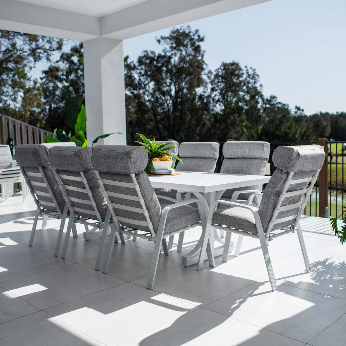 Andorra Bergen - 9pce (220x100) - Outdoor Dining Set