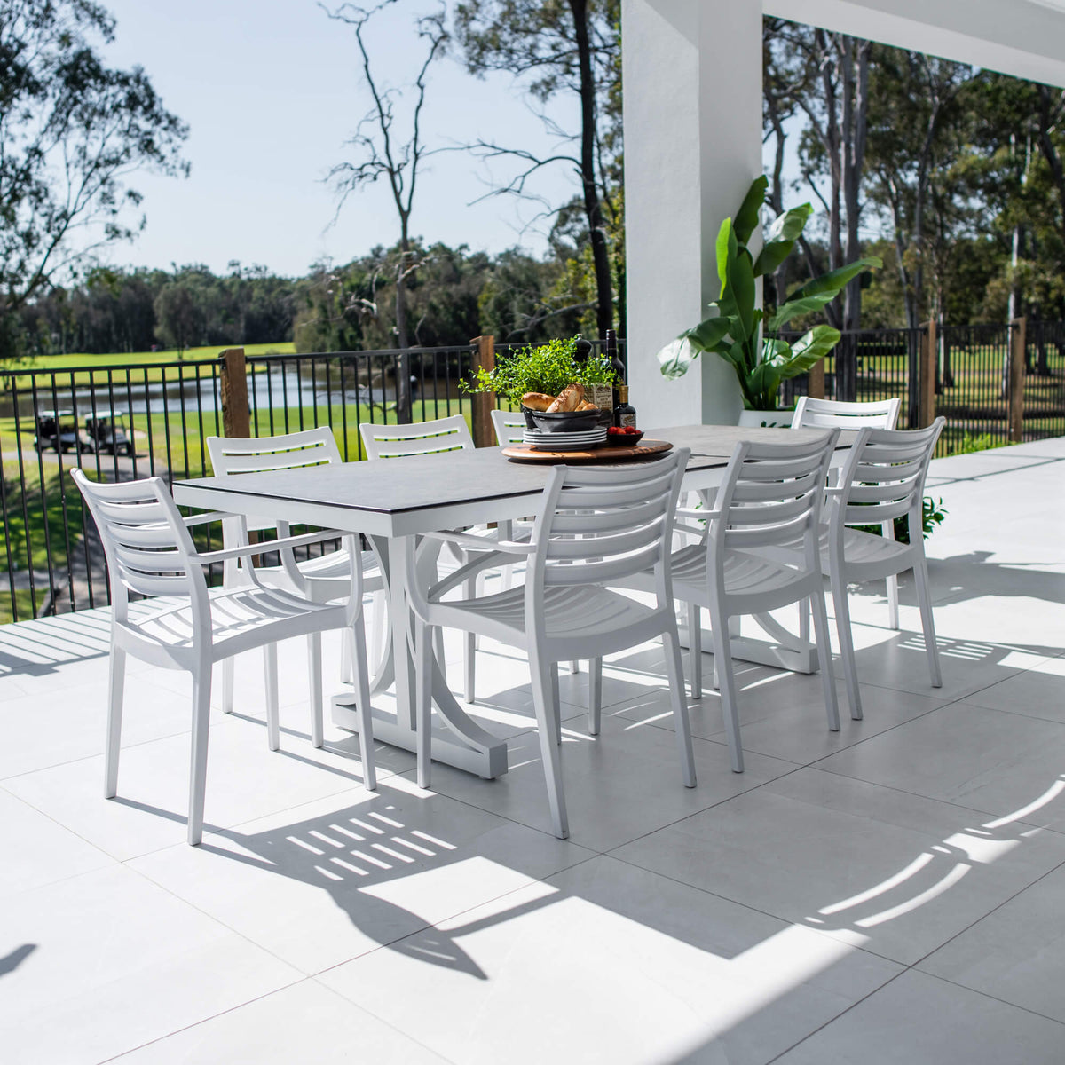 Apollo XL Chester Moon - 9pce (215x100) - Outdoor Dining Set