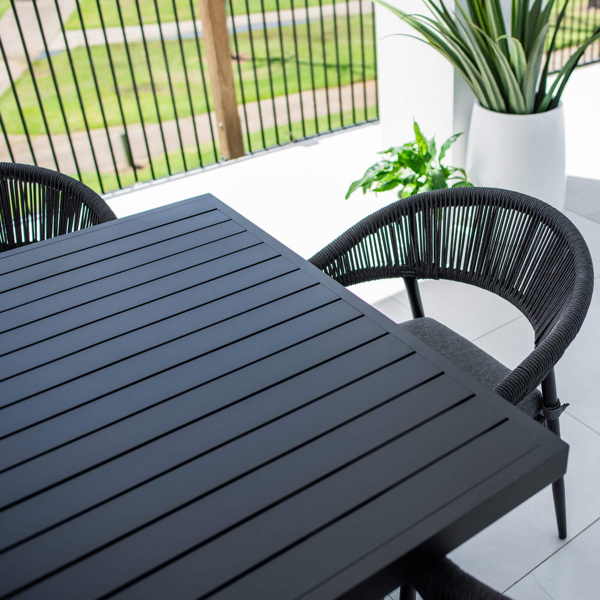 Kiara Rope Bergen - 9pce (220x100) - Outdoor Dining Set