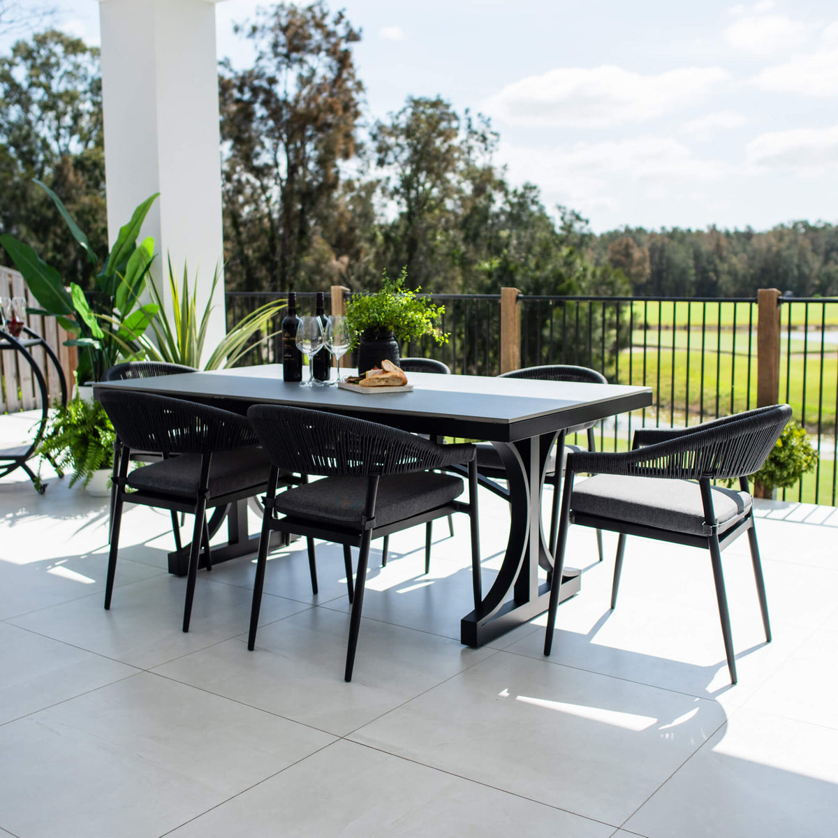 Kiara Rope Malibu - 7pce (180x100) - Outdoor Dining Set