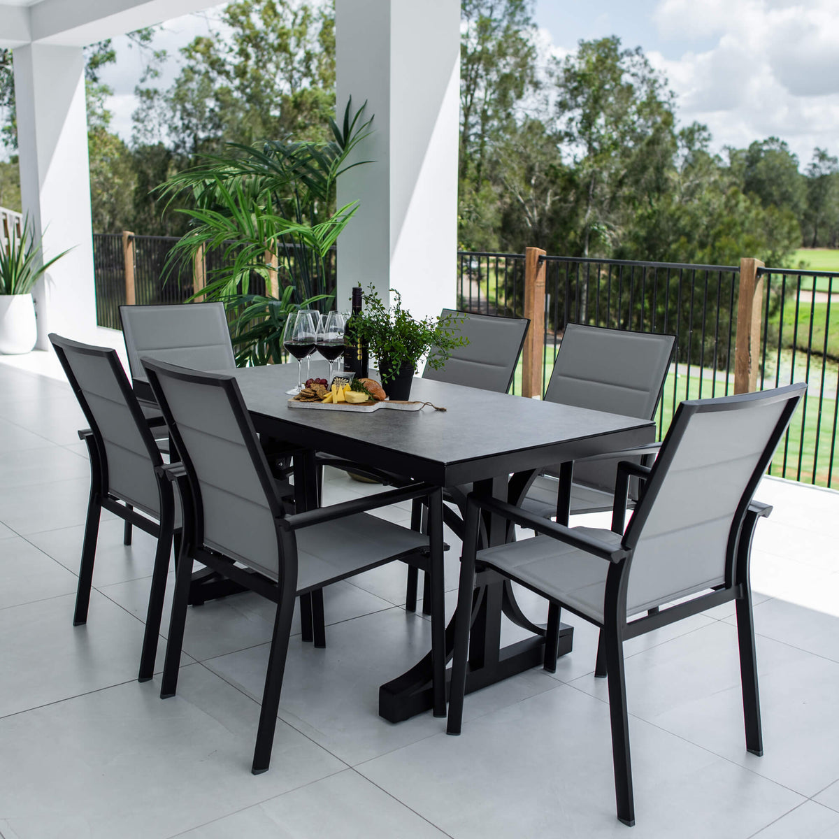 Margot Chester Moon - 7pce (150x80) - Outdoor Dining Set